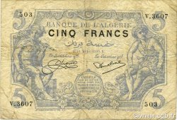 5 Francs ALGÉRIE  1925 P.071b TB