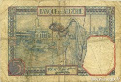 5 Francs ALGÉRIE  1928 P.077a TB