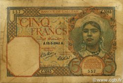 5 Francs ALGERIA  1941 P.077b F