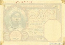 5 Francs Essai ALGÉRIE  1926 P.077s SUP