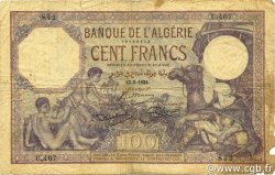 100 Francs ALGÉRIE  1924 P.081a B+