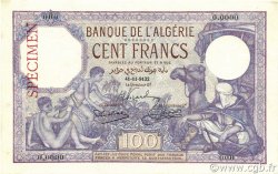 100 Francs Spécimen ALGÉRIE  1928 P.081s pr.NEUF