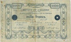 1000 Francs ALGÉRIE  1937 P.-- TB+