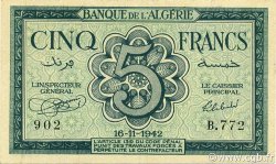 5 Francs ALGÉRIE  1942 P.091 SPL