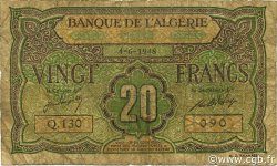 20 Francs ALGÉRIE  1948 P.103 B
