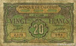 20 Francs ALGÉRIE  1948 P.103 B