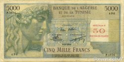 50 NF sur 5000 Francs ALGÉRIE  1956 P.113 B à TB