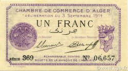 1 Franc ALGÉRIE Alger 1914 JP.137.01 NEUF