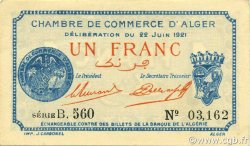 1 Franc ALGÉRIE Alger 1921 JP.137.22
