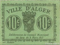 10 Centimes ALGERIA Alger 1917 JPCV.07var q.FDC