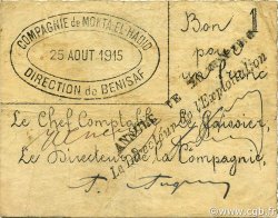 1 Franc ALGÉRIE Bénisaf 1915 JPCV.12 pr.TTB
