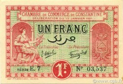 1 Franc ALGÉRIE Constantine 1921 JP.140.26 NEUF