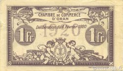 1 Franc ALGÉRIE Oran 1920 JP.141.23 pr.SUP