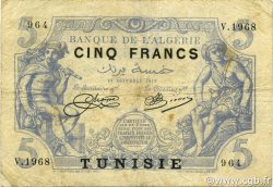 5 Francs TUNISIE  1919 P.01 TB