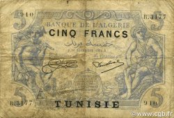 5 Francs TUNISIE  1924 P.01 pr.TB