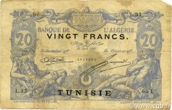 20 Francs TUNISIE  1908 P.02a TB