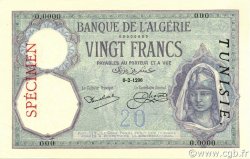20 Francs Spécimen TUNISIE  1924 P.06s pr.NEUF