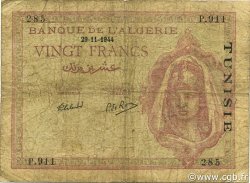 20 Francs TUNISIE  1944 P.18 B+