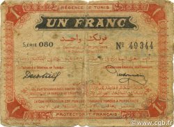 1 Franc TUNISIE  1919 P.46b B
