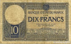 10 Francs MAROKKO  1921 P.11a S