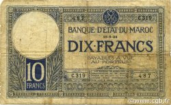 10 Francs MAROC  1924 P.11b B à TB