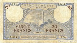 20 Francs MAROC  1942 P.18b B+