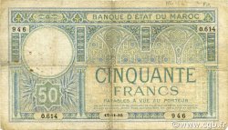 50 Francs MAROKKO  1932 P.19 fS