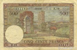 500 Francs MAROC  1956 P.46 TB+