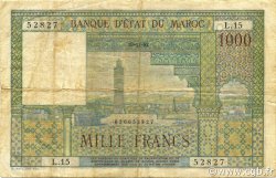 1000 Francs MAROC  1952 P.47 TB+