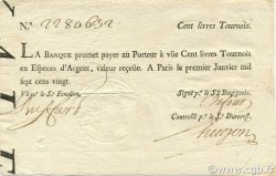 100 Livres Tournois typographié FRANCE  1720 Laf.090 TTB