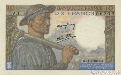 10 Francs MINEUR FRANCE  1941 F.08.01A1 SUP