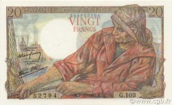 20 Francs PÊCHEUR FRANCE  1943 F.13.07 pr.NEUF