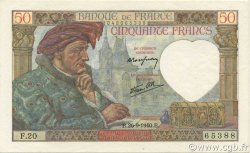 50 Francs JACQUES CŒUR FRANCE  1940 F.19.03 SPL+