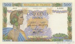 500 Francs LA PAIX FRANCE  1942 F.32.38 NEUF