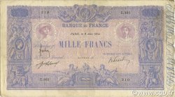 1000 Francs BLEU ET ROSE FRANCE  1914 F.36.28 B à TB