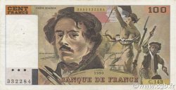 100 Francs DELACROIX imprimé en continu FRANCE  1990 F.69bis.01bC TTB+