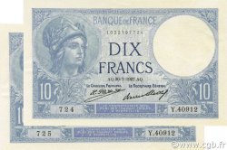 10 Francs MINERVE FRANCE  1927 F.06.12 SPL