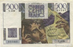 500 Francs CHATEAUBRIAND FRANCE  1952 F.34.09 pr.SUP