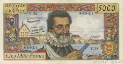 5000 Francs HENRI IV FRANCE  1958 F.49.07 TTB