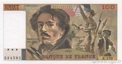 100 Francs DELACROIX imprimé en continu FRANCE  1991 F.69bis.03a1 NEUF