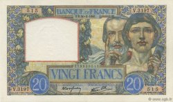 20 Francs TRAVAIL ET SCIENCE FRANCE 1941 F.12.12