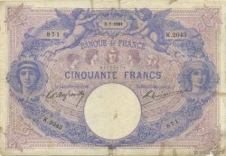 50 Francs BLEU ET ROSE FRANCE  1901 F.14.13 B+