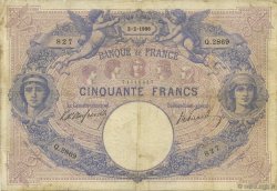 50 Francs BLEU ET ROSE FRANCE  1906 F.14.18 B à TB