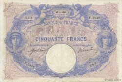 50 Francs BLEU ET ROSE FRANCE  1918 F.14.31 TB+