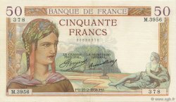 50 Francs CÉRÈS FRANKREICH  1936 F.17.22
