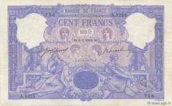 100 Francs BLEU ET ROSE FRANCE  1909 F.21.24 TTB