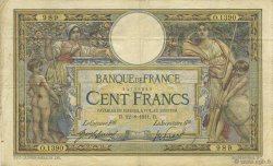 100 Francs LUC OLIVIER MERSON sans LOM FRANCE  1911 F.23.03 TB