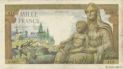 1000 Francs DÉESSE DÉMÉTER FRANCE  1943 F.40.38 TB+