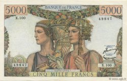 5000 Francs TERRE ET MER FRANCE  1952 F.48.06 AU