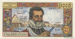 5000 Francs HENRI IV FRANCE  1958 F.49.06 SPL